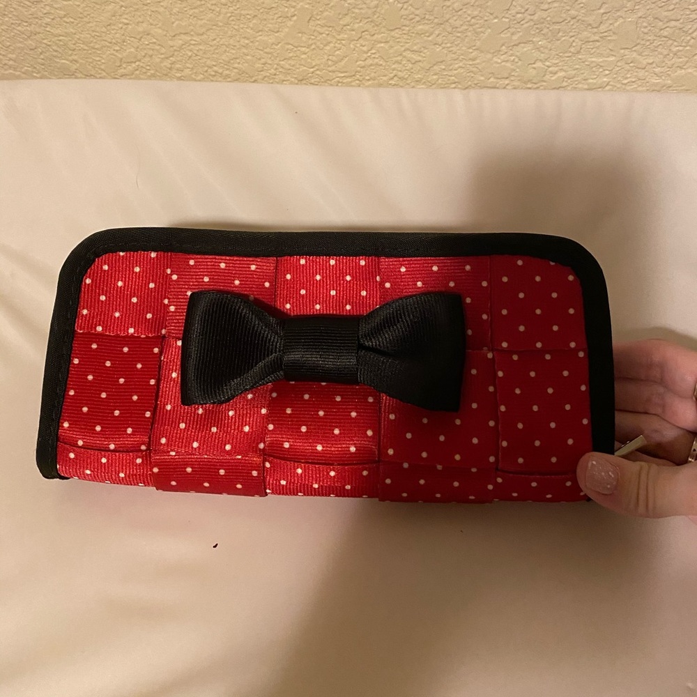 Harveys black & red polka dot crossbody & wallet